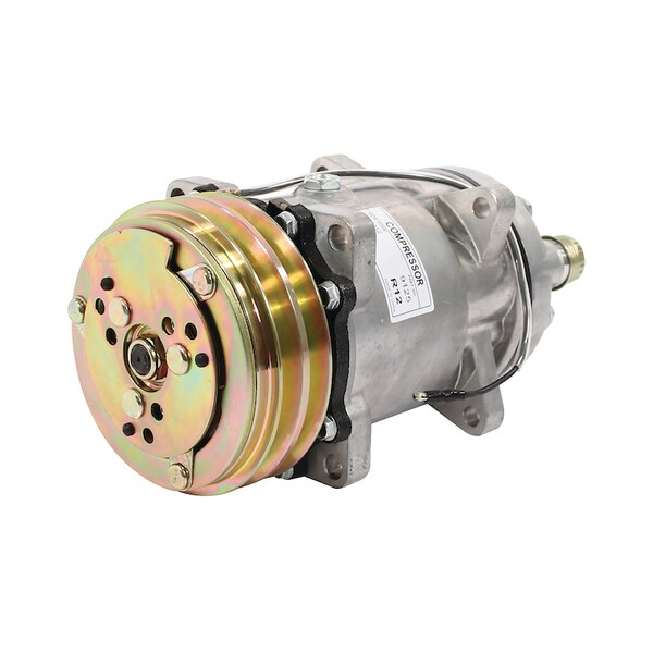 Compressor, New, Sanden Style w/ Clutch (9125) 10.4" x9.7" x7.6"